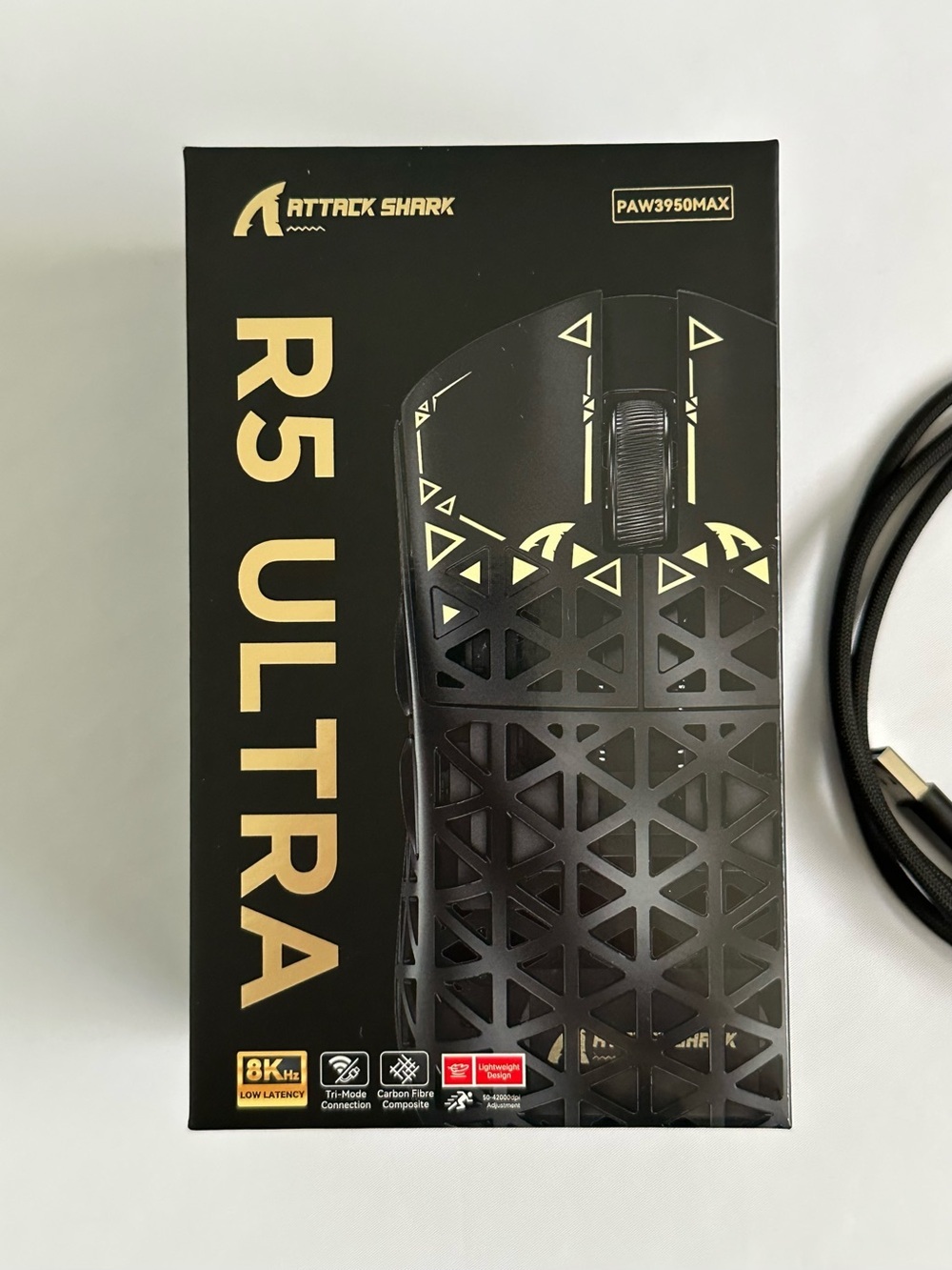 Attack Shark R5Ultra 8K Carbon Fibre Wireless Gaming Mouse